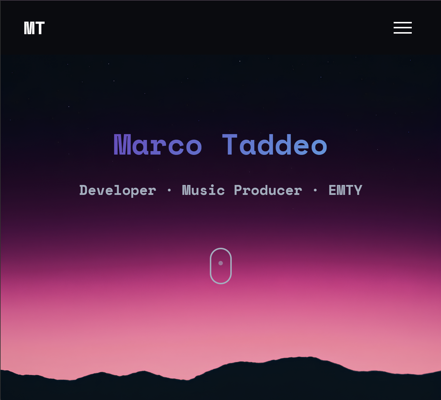 Marco Taddeo Personal Portfolio Website - Interactive Design with Audio Players